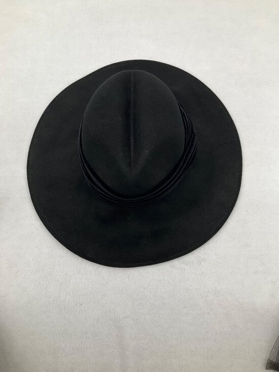 Whittall & Shon Vintage Black Felt Women\'s Hat: Wide-brim with strap main image 5